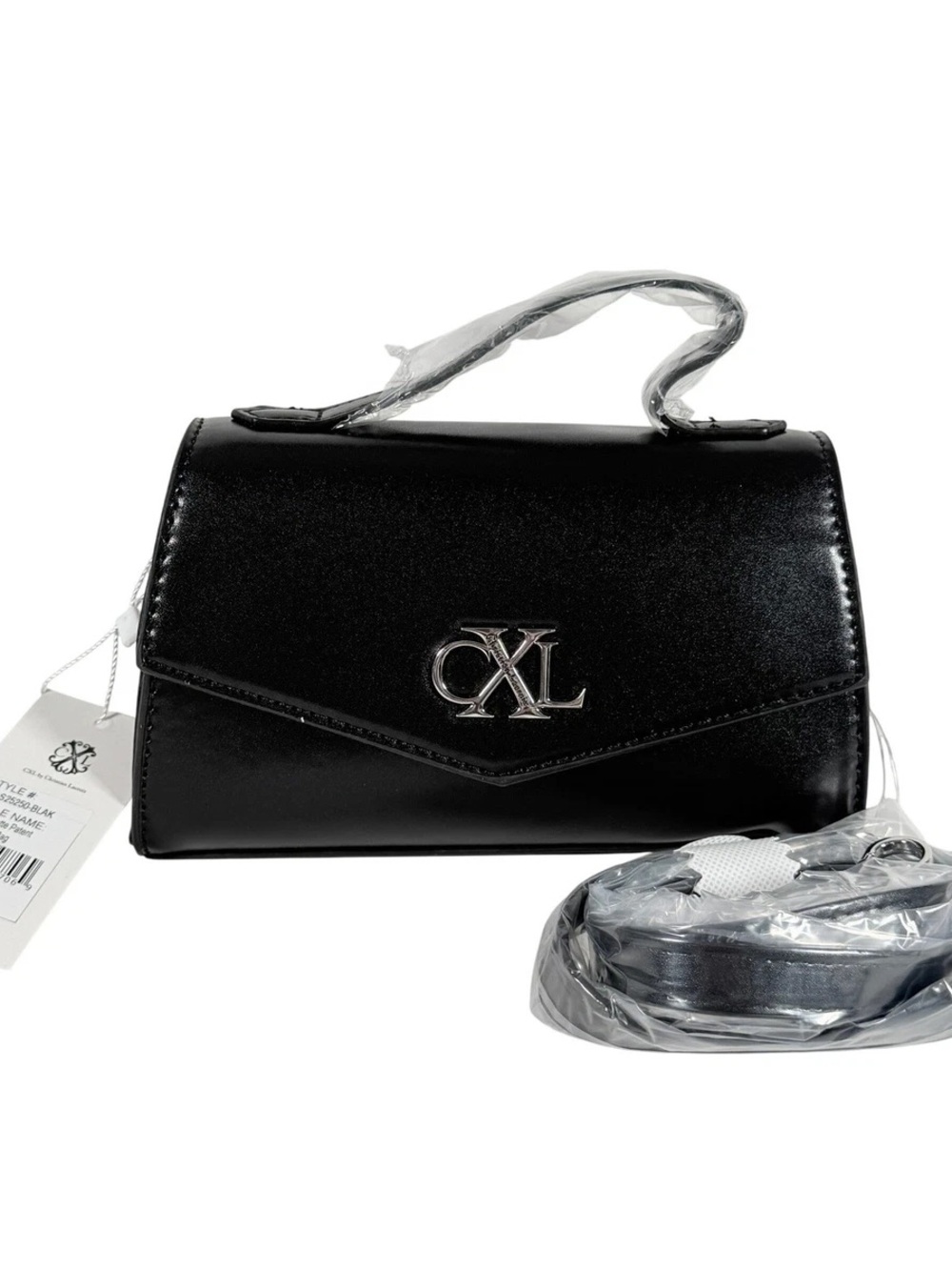 Christian Lacroix Black Mini Top-Handle Shoulder Bag w/crossbody strap